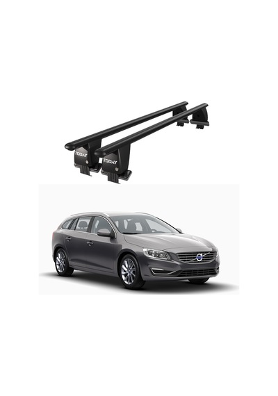 Royal Volvo V60 2010-2011 Uyumlu Siyah Kilitli Ara Atkı Port Bagaj Tavan Barı