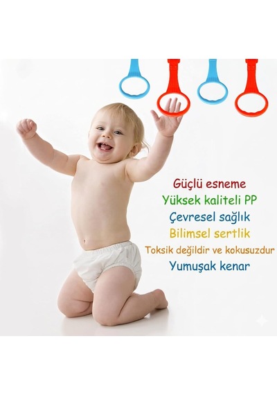 Microcase Bebek Beşiği ve Oyun Parkı İlk Adım Ayağa Kalkma Yardımcı Tutamaç Halkası - Güvenli Bebek Jimnastik