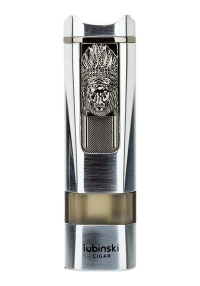Lubinski Lion Sehpalı Delicili Tek Torch Puro Çakmağı Silver Lb-148