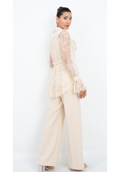 Dorne Moda Özel Seri Dantel Kollu Gold Düğmeli Şık Pantolonlu İkili Takım siyah Dorne Moda Özel Seri Dantel Kollu Gold Düğmeli Şık Pantolonlu İkili Takım siyah