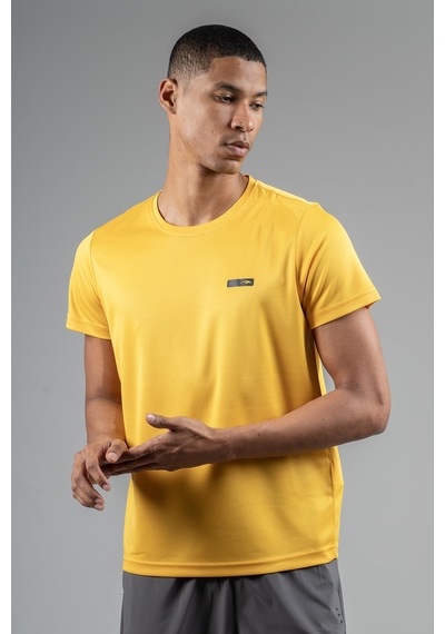 Maraton Regular Erkek Bisiklet Yaka Safran T-shirt Safran
