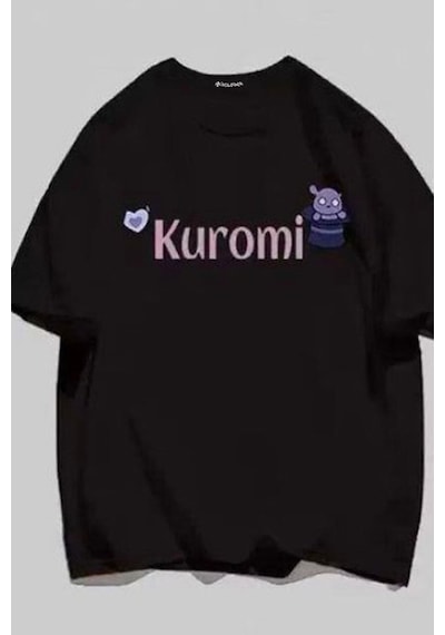 Flood Of Style Siyah Anime Harajuku Kuromi - Postcard Photos T-shirt Rbts4102688