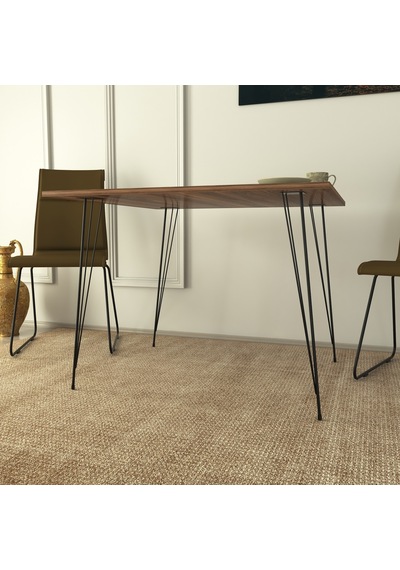 Pasific Home Sandalf Metal Ayaklı Mutfak Masası Kare 90x90 Ceviz