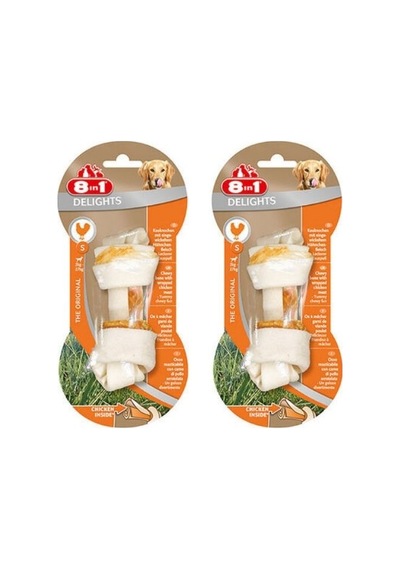8in1 Delights Bones Tavuklu Düğümlü Köpek Ödül Kemiği 35gr S X 2 Adet