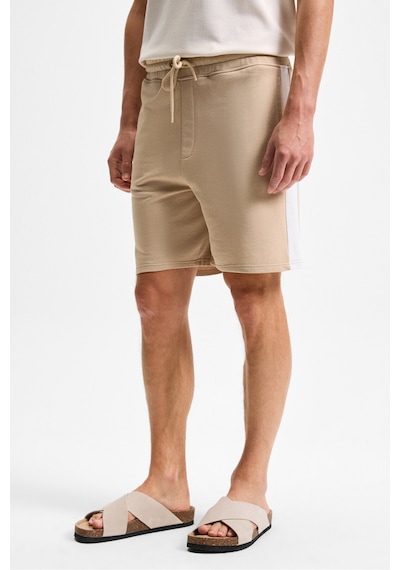 Grimelange KEPA Erkek Beli Lastikli Cepli Relaxed Fit Bej Şort