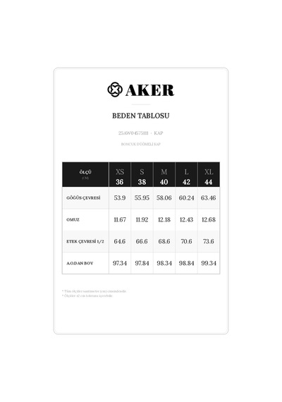 Aker Bej Boncuk Düğmeli Kap Bej Bej