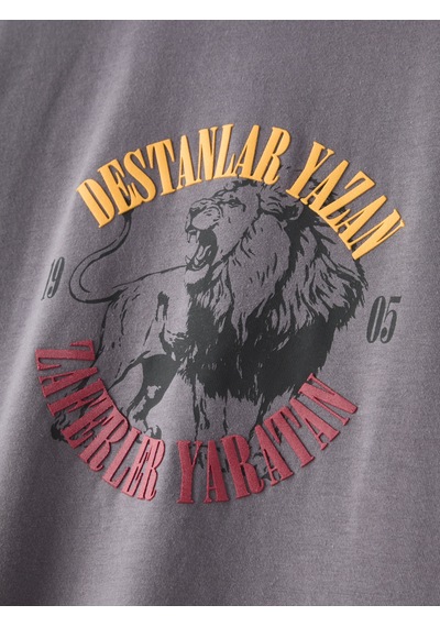 Gsstore Galatasaray Erkek T-shirt E261084 Koyu Gri