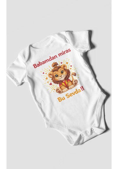 Morivokids Babadan Miras Bu Sevda Kısa Kollu Bebek Body Beyaz