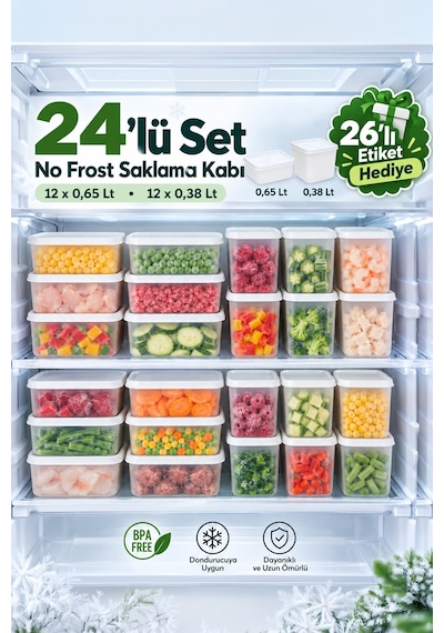 Porsima Te-202 Alaska 24 Parça No Frost Saklama Kabı Seti - Buzdolabı & Erzak Düzenleyici Diğer