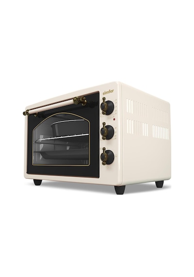 Simfer 3495 Retro Bej 34 LT Statik Mini / Midi Fırın - 4 Fonksiyon, Programlanabilir Pişirme & Isı Kontrol