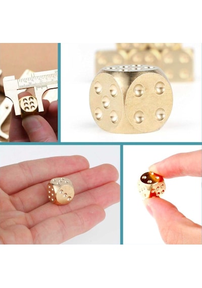 Omeniv 1 Adet Som Pirinç Ağır Zar Tavla Barbut Zarı 1.5cm
