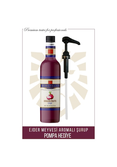 Simonelli Kahve ve Kokteyl Şurubu Ejder Meyve Aromalı 700 ML + Pompa