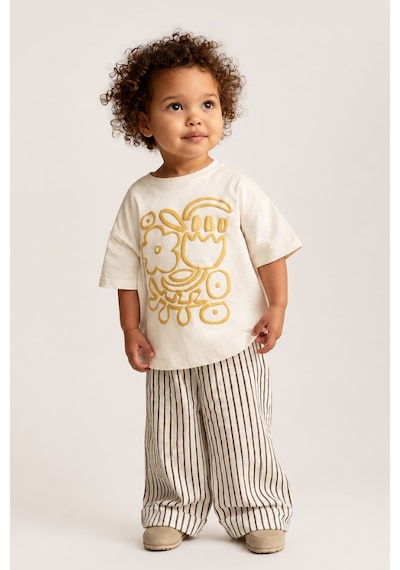 Noble Kids Kız Çocuk Sırt Baskılı Tişört Ve Pantolon Takım Krem Noble Kids Kız Çocuk Sırt Baskılı Tişört Ve Pantolon Takım Krem