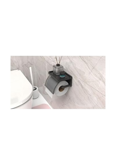 Ata Home Yapışkanlı Kapaklı Tuvalet Kağıdı Askısı Banyo Tuvalet Kağıtlığı Aparatı Peçetelik Organizer Pl Diğer