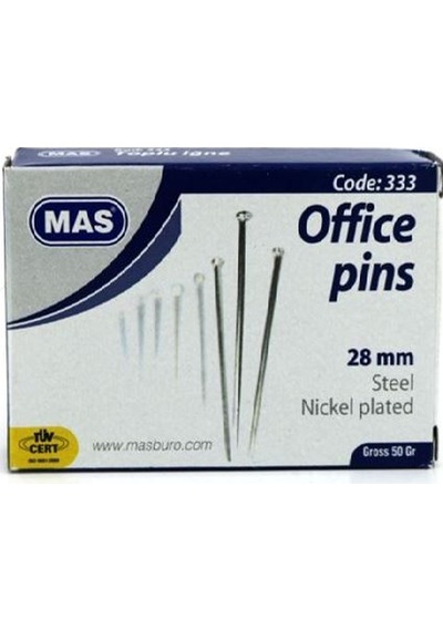 Mas 333 Toplu İğne 50 Gr. 28 Mm
