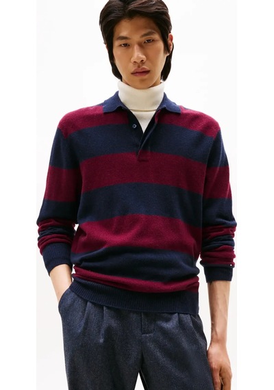 Tommy Hilfiger Dc Knıtted Rugby, Dw5 Bordo Erkek Kazak