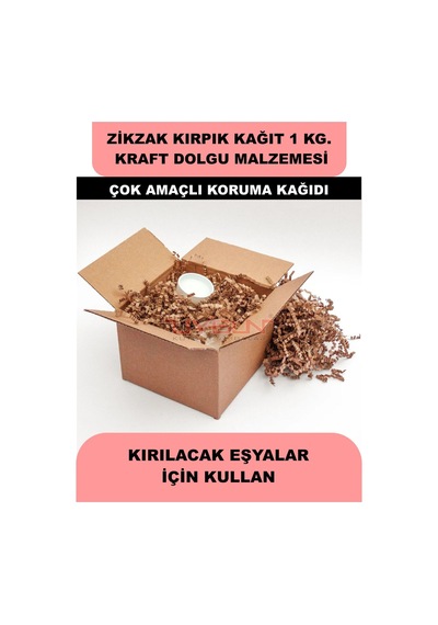 1 Kg. Z Zigzag Kırpık Kağıt, Hediye Kutusu Süsleme Kağıdı, Kutu Zemin Dolgu Kağıdı, Kargo Dolgu Kağıdı