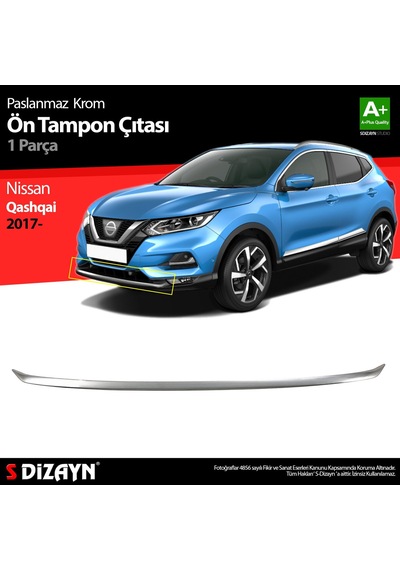 S-Dizayn  Nissan Qashqai Krom Ön Tampon Çıtası 2017-2021