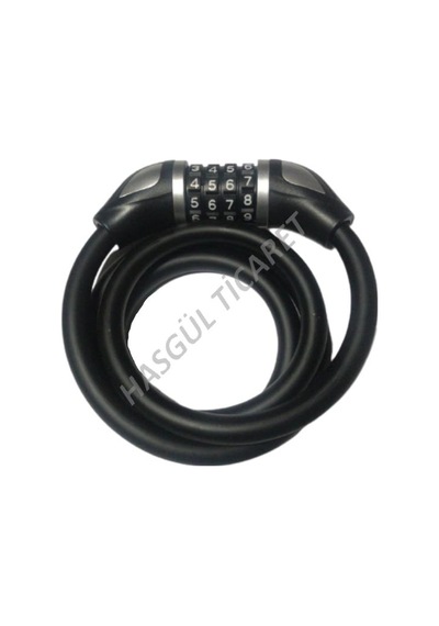 Hsgl Şifreli Halat Kilit 12mm x 120cm Değişken Şifreli Siyah - Fuşya