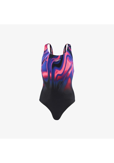 Speedo Placement Powerback Kadın Siyah Yüzücü Mayosu - 8-06187h059
