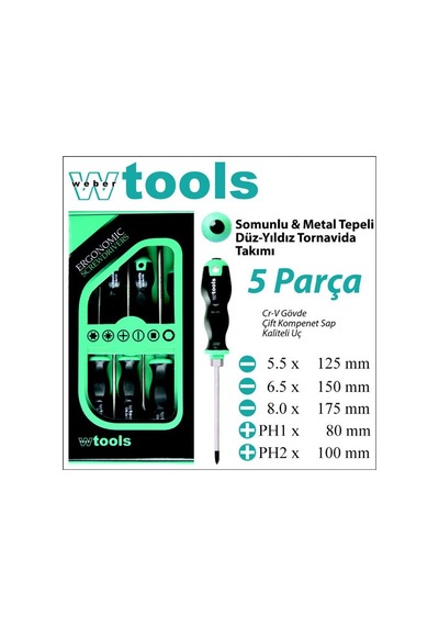 Weber Tools Tornavida Seti 5 Parça DüzYıldız Somunlu ve M