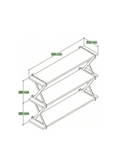 Metal Ayaklı Ceviz Duvar Rafı Modern Dekoratif 3 Katlı Duvar Rafı 90cm Siyah - 865122664 Siyah
