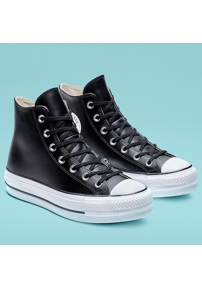 Converse Chuck Taylor All Star Leather Platform Kadın Günlük Ayak Siyah
