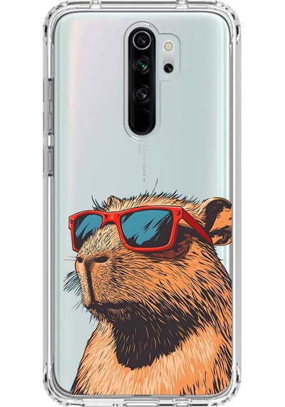 Xiaomi Redmi Note 8 Pro Uyumlu Şeffaf Kılıf Cool Kapibara Tasarımlı