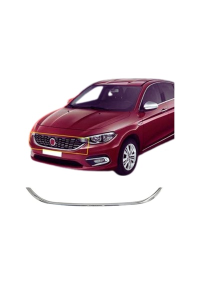 Fiat Egea Krom Far Kaşı 2 Parça + Ön Panjur Alt Çıtası Krom 2015-2019 Paslanmaz Çelik