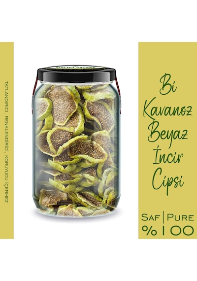 Zencefil Organik İncir Cips Beyaz İncir Cipsi Bi Kavanoz 660 G