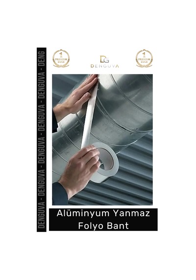 Suya Sıcaklığa Dayanıklı Tamir Soba Boru Yama Alüminyum Yanmaz Folyo Bant 45mm - 5mt - 2 Adet