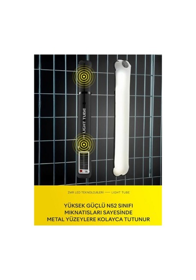 Zmr Light Tube Güneş Enerjili Şarjlı Şişirilebilir Katlanabilir Led Kamp Lambası Beyaz