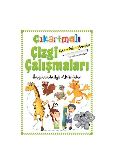 Çıkartmalı Çizgi Çalışmaları-Hayvanlarla Ilgili Aktiviteler