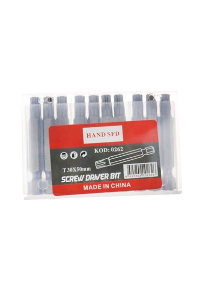 Hand Sfd Yıldız Tornavida Bits Uç Seti, T30 X 50 Mm, 10 Adet