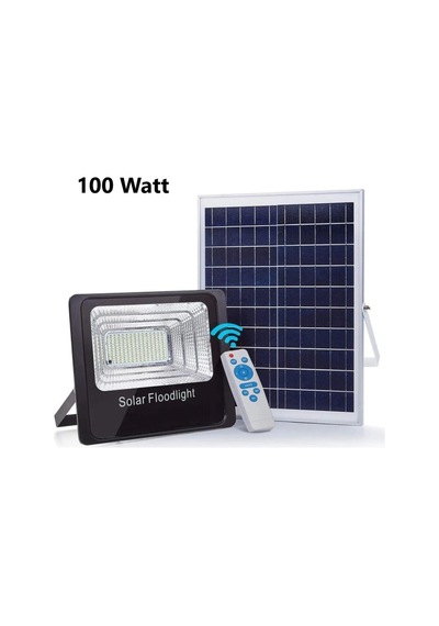 Ct-4648 100w Kumandalı Güneş Enerjili Solar Led Projektör Beyaz Işık 6500k
