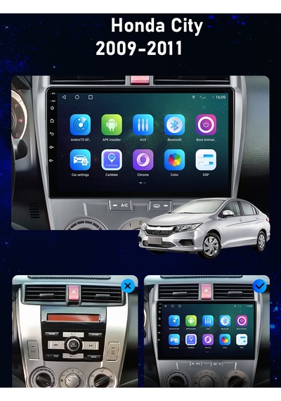 Honda City 2009-2011 Android Multimedya 2/32gb Carplayli 9 İnc Hd
