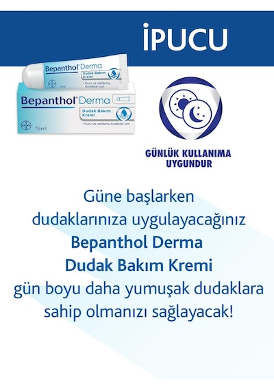 Bepanthol Derma Dudak Bakım Kremi 7.5 ML + Onarıcı Bakım Merhemi 3 x 3.5 G