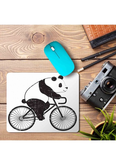 Bisiklet Süren Panda Baskılı Mousepad Mouse Pad