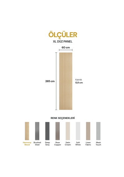 Vilo Mpc Xl Düz Duvar Paneli Harmony Wood 265cm Yapıştırmalı Montaj - Neme Ve Darbeye Dayanıklı