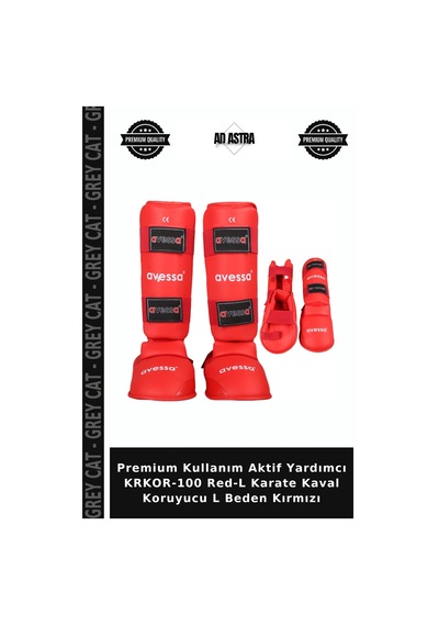 Premium Kullanım Aktif Yardımcı Krkor-100 Red-l Karate Kaval Koruyucu L Beden Kırmızı
