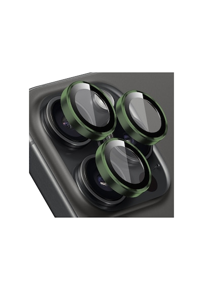 Buff Apple Uyumlu iPhone 15 Pro Max / 15 Pro Kamera Metal Lens Koruyucu Gökkuşağı