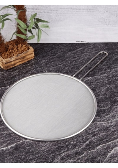 Saplı Çelik Yağ Sıçratmaz - 29 Cm Çap Gümüş