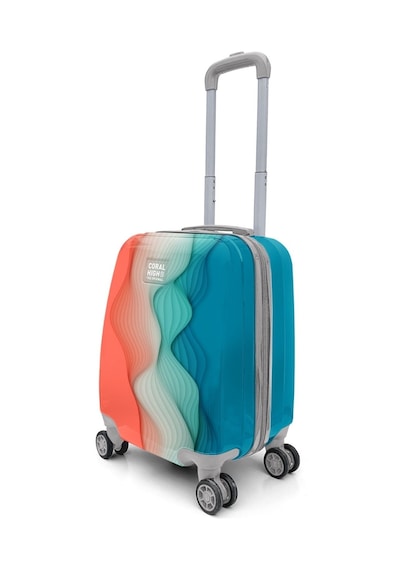 Coral High Dalga Desenli Kadın Ve Kız Çocuk Mini Kabin Boy Valiz/bavul Çok Renkli