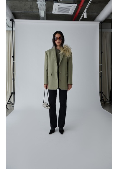 Suud Collection Yeşil Gina Kaşe Blazer Ceket