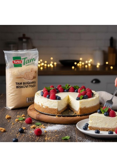 Torku Tam Buğday Bisküvi Tozu 1 Kg Pasta, Cheesecake Ve Tatlı Tabanı İçin Öğütülmüş Bisküvi