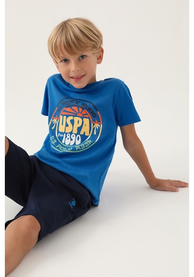 U.S. Polo Assn. Lisanslı Crew Neck Cobalt Erkek Çocuk Bermuda Takım 5274-43147 Cobalt