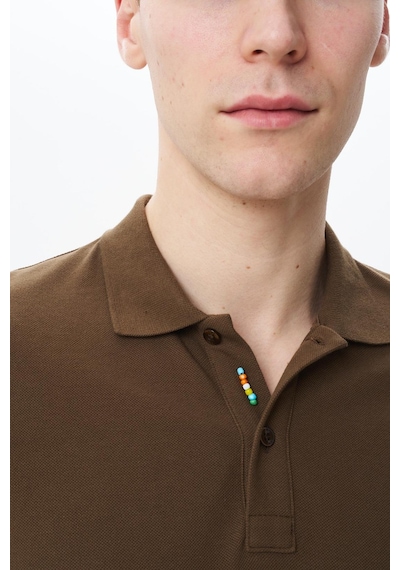 AR-MA Arma Erkek Regular Fit Basic % 100 Pamuk Pike Polo Yaka Tişört Y29374354802 Kahverengi