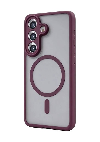 Samsung Galaxy S25 Loji Magsafe Kapak - Bordo Evimdeyokyok