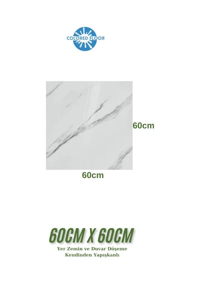 1m2 3 Adet 60x60cm Floor Yapışkanlı Zemin Ve Duvar Kaplama Paneli Arkası Kauçuklu Pvc Wc Paneli 605