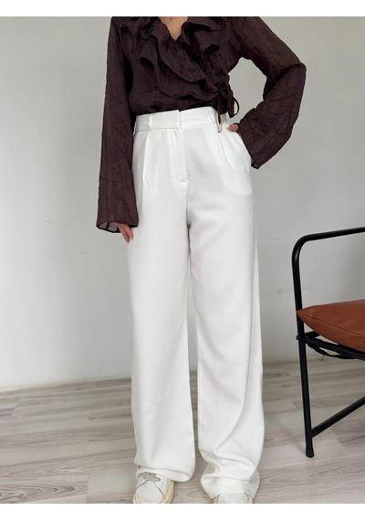 Keymoda Kadın Pantolon Ekru Rengi Ekru